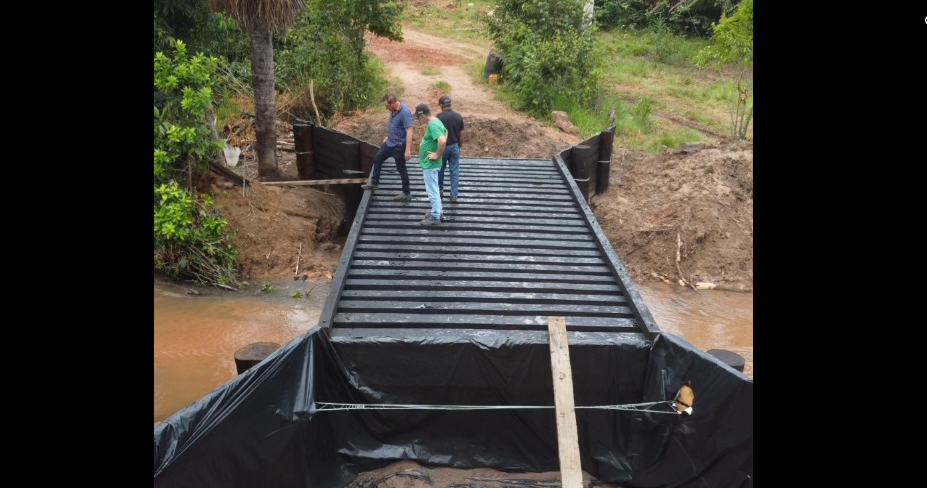 Imagem de compartilhamento para o artigo Prefeito de Alcinópolis entregou ponte nova sob Córrego Retiro Velho da MS Todo dia